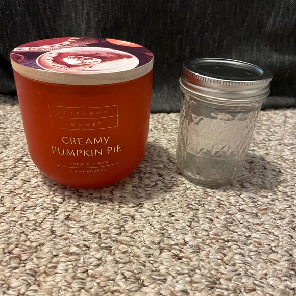 Mason Jar and Heirloom Home Orange Candle Jar Only - Picture 1 of 6